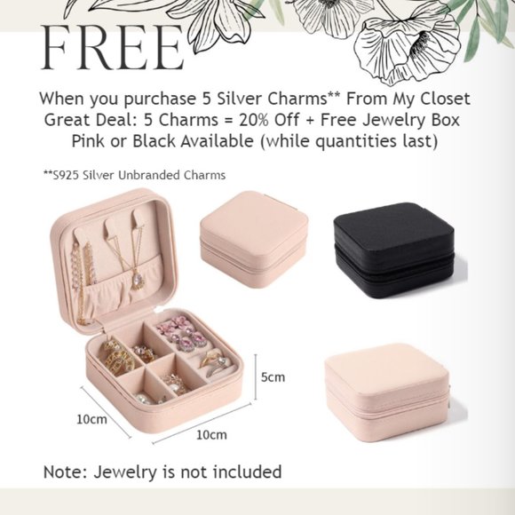 FREE Travel Jewelry Box When Your Purchase 5 Silver Charms - Picture 1 of 1